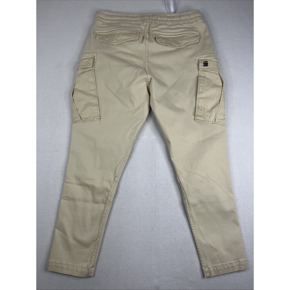 G Star Raw Pants Men 31X28 Beige Rovic Slim Trainer Cargo Joggers - Picture 2 of 5